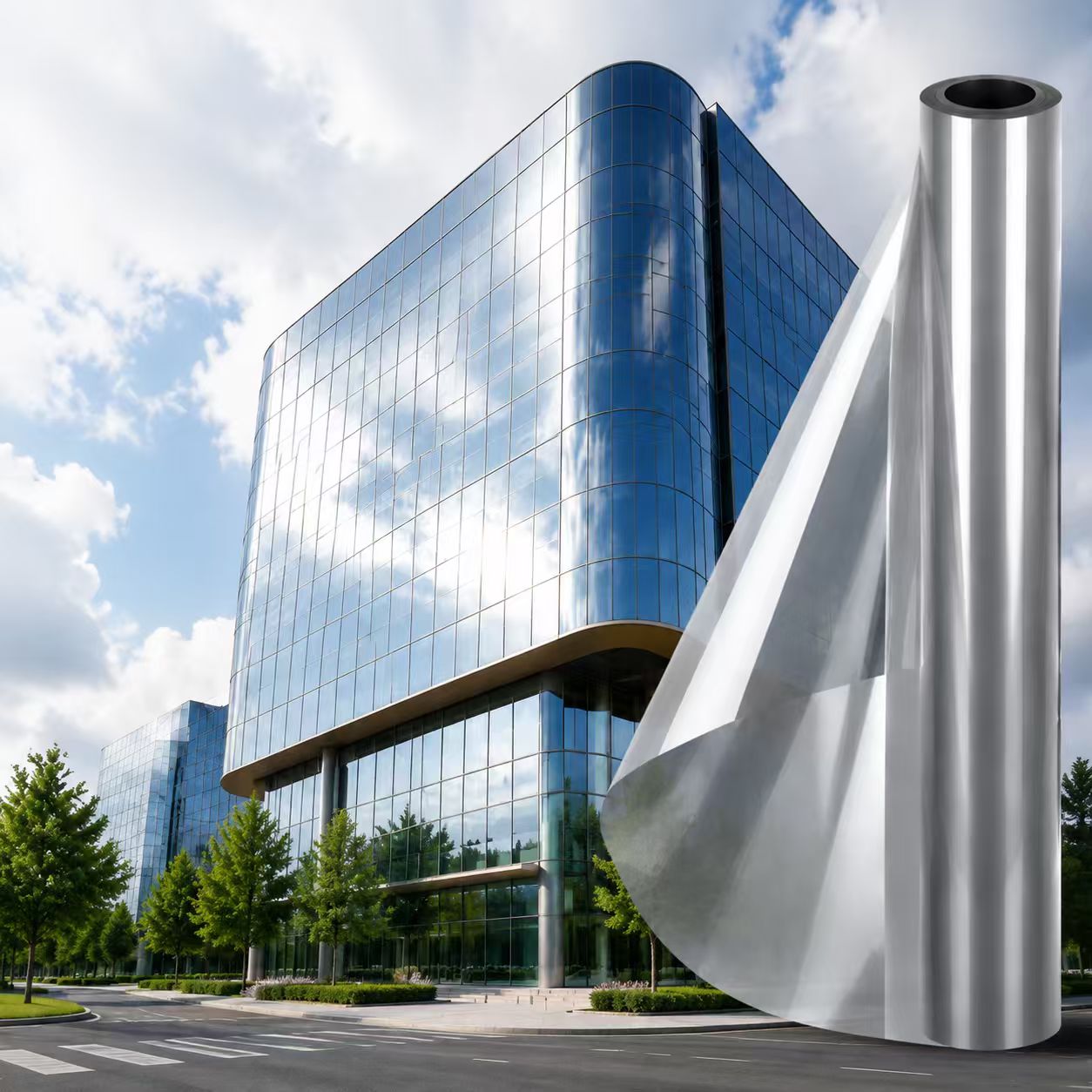 Architectural glass film application